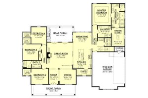 Floor Plan - Main Floor for Farmhouse House Plan #430-156 - 4 bed, 2.5 bath