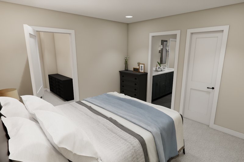 House Blueprint - Interior - Bedroom 3 for Bungalow House Plan #51-1384 - 4 bed, 3.5 bath