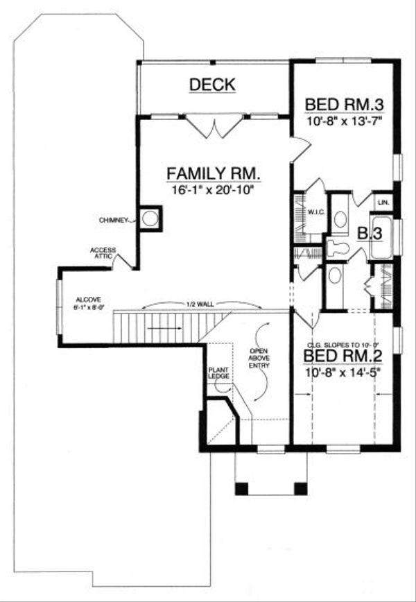 House Plan Design - European Floor Plan - Upper Floor Plan #40-392