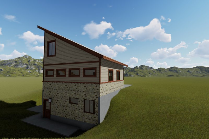 Dream House Plan - Exterior - Rear Elevation 1 for Modern House Plan #1060-72, 0 bath
