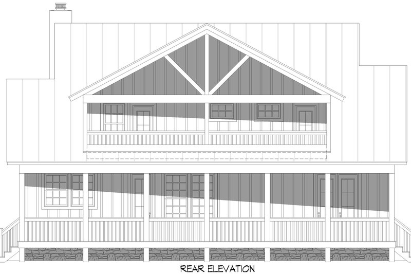 Dream House Plan - Exterior - Rear Elevation for Farmhouse House Plan #932-984 - 4 bed, 3.5 bath