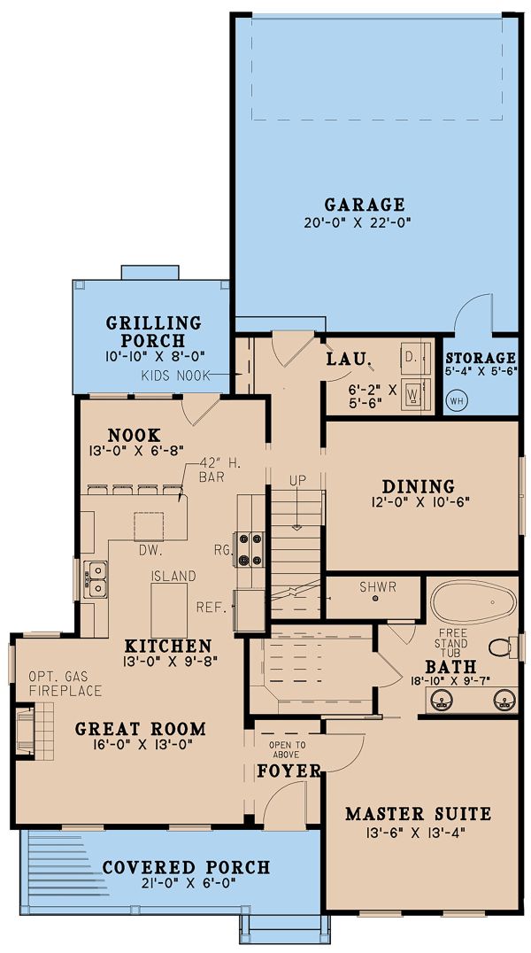 Architectural House Design - Farmhouse Floor Plan - Main Floor Plan #923-158