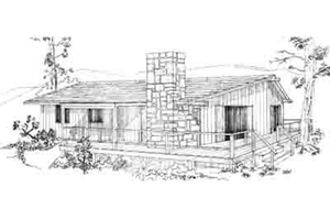 Ranch Exterior - Front Elevation Plan #1-125