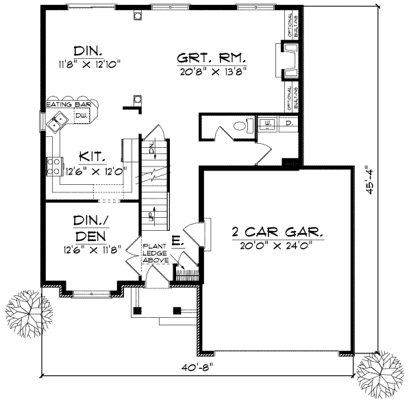Traditional Floor Plan - Main Floor Plan #70-653