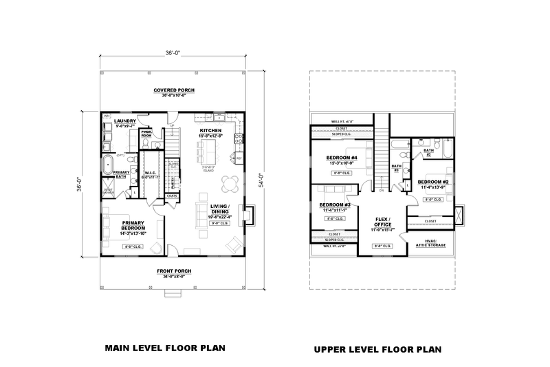 House Plan Design - Floor Plan - Main Floor for Farmhouse House Plan #1117-34 - 4 bed, 2.5 bath