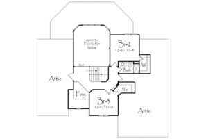 Floor Plan - Upper Floor for Traditional House Plan #71-112 - 3 bed, 2.5 bath