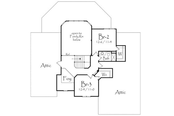 Floor Plan - Upper Floor for Traditional House Plan #71-112 - 3 bed, 2.5 bath