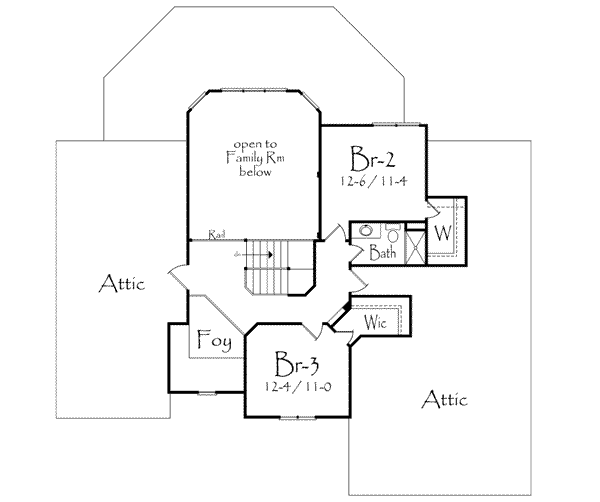 Traditional Floor Plan - Upper Floor Plan #71-112