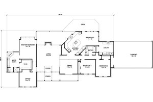 Floor Plan - Main Floor for Country House Plan #140-162 - 3 bed, 2 bath