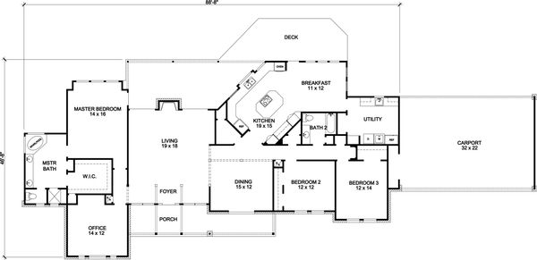 Country Floor Plan - Main Floor Plan #140-162