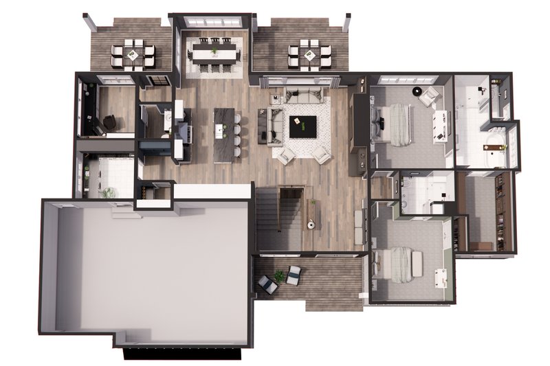 Home Plan - Floor Plan - Main Floor 1 for Farmhouse House Plan #51-1234 - 2 bed, 2.5 bath