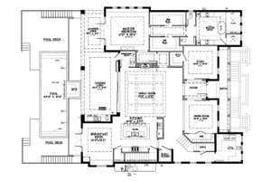 Floor Plan - Main Floor for Beach House Plan #548-54 - 4 bed, 4.5 bath