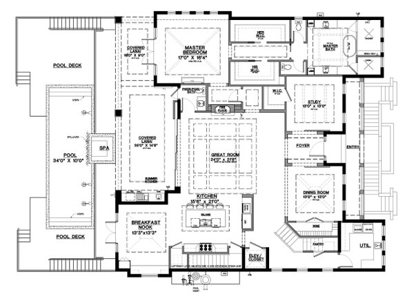 Beach Floor Plan - Main Floor Plan #548-54