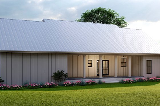 Exterior - Rear Elevation 1 for Farmhouse House Plan #44-258 - 3 bed, 2 bath