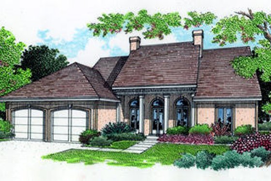 Exterior - Front Elevation for Southern House Plan #45-270 - 3 bed, 2 bath