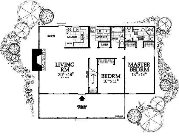 House Design - Cottage Floor Plan - Main Floor Plan #72-117