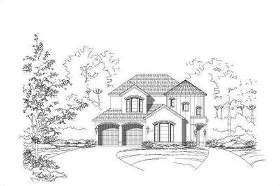 Exterior - Front Elevation for Traditional House Plan #411-360 - 3 bed, 2.5 bath