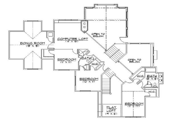 Traditional Floor Plan - Upper Floor Plan #5-470