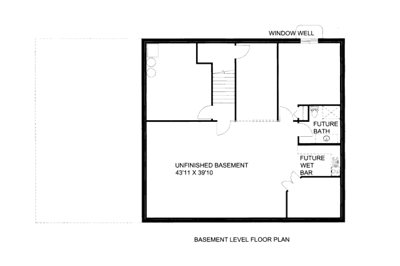 House Design - Floor Plan - Lower Floor for Traditional House Plan #117-772 - 1 bed, 2 bath