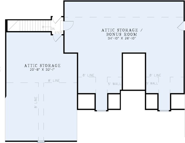 Architectural House Design - Traditional Floor Plan - Upper Floor Plan #17-1020