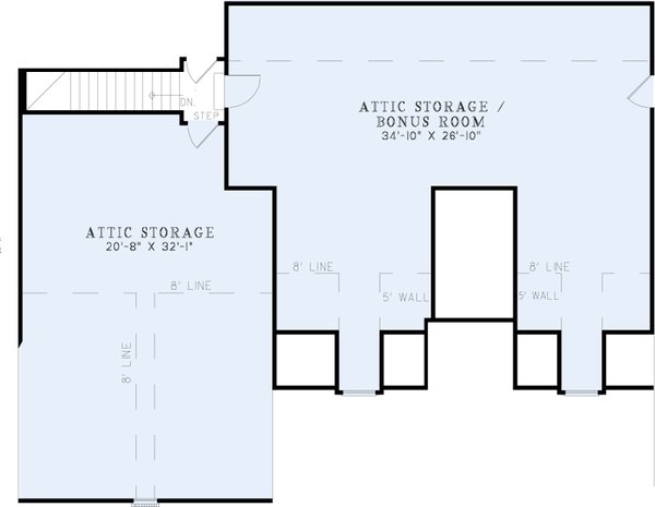 Traditional Floor Plan - Upper Floor Plan #17-1020