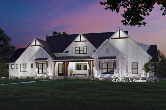 Exterior - Front Elevation 3 for Farmhouse House Plan #929-1172 - 5 bed, 4 bath