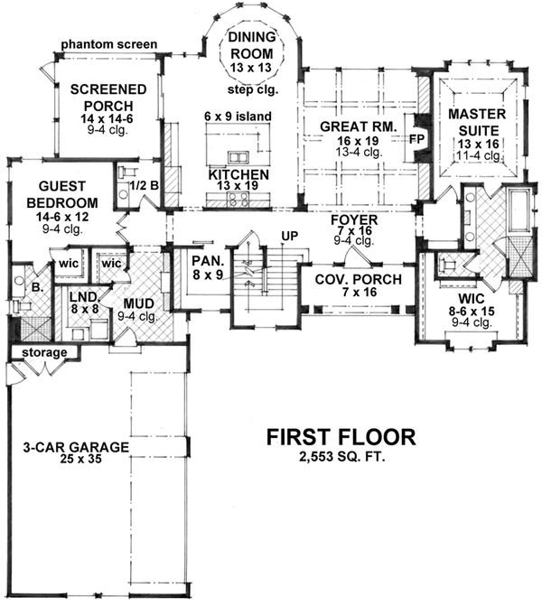 Craftsman Floor Plan - Main Floor Plan #51-562