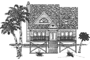 Beach Style House Plan - 4 Beds 2 Baths 1650 Sq/Ft Plan #37-143 