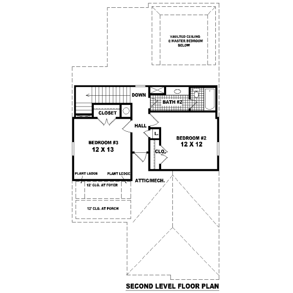 Floor Plan - Upper Floor for Traditional House Plan #81-13616 - 3 bed, 2.5 bath