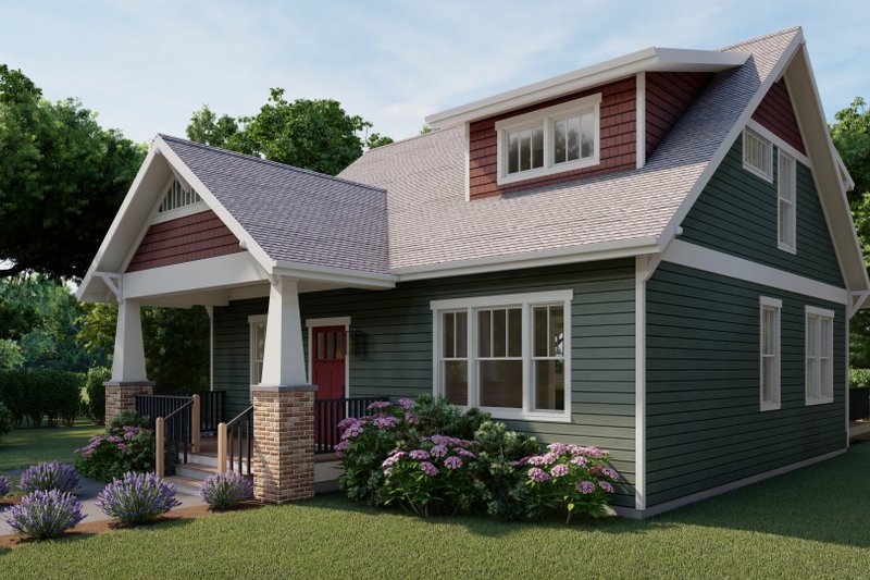 Home Plan - Exterior - Covered Porch for Craftsman House Plan #461-50 - 3 bed, 2.5 bath