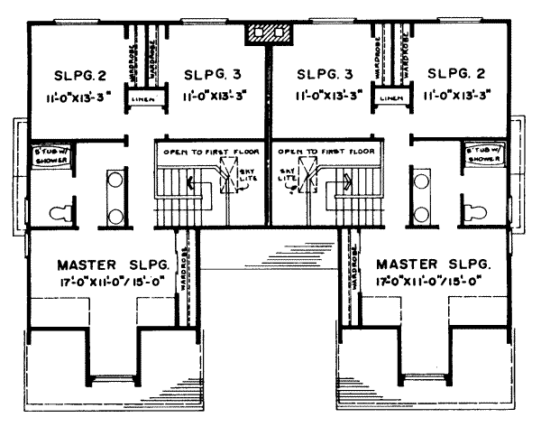 Floor Plan - Upper Floor for Traditional House Plan #303-424 - 3 bed, 1.5 bath