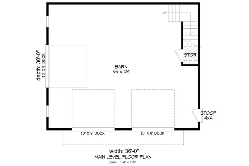 House Blueprint - Floor Plan - Main Floor for Country House Plan #932-1268, 0 bath