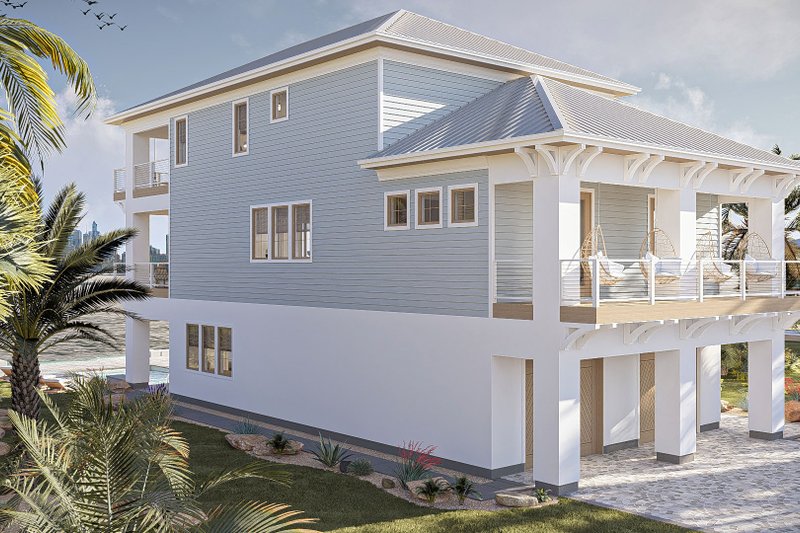 House Blueprint - Exterior - Other Elevation 1 for Beach House Plan #455-378 - 4 bed, 3.5 bath