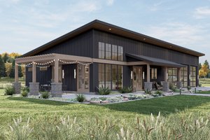 Barndominium Exterior - Front Elevation Plan #455-252