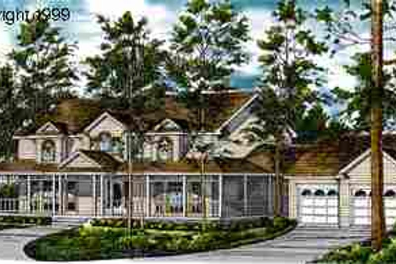 Architectural House Design - Country Exterior - Front Elevation Plan #40-101