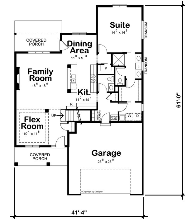 House Blueprint - Modern Floor Plan - Main Floor Plan #20-2491
