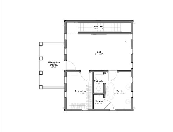 Craftsman Floor Plan - Upper Floor Plan #926-1