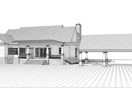 Exterior - Rear Elevation 1 for Craftsman House Plan #63-343 - 3 bed, 2.5 bath