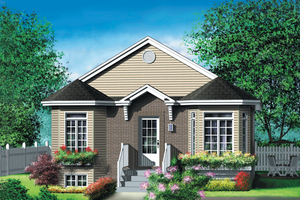 Cottage Exterior - Front Elevation Plan #25-140