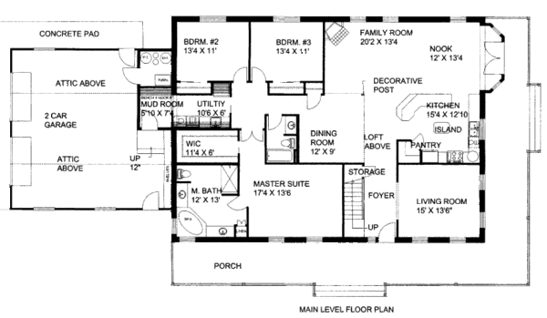 Architectural House Design - Bungalow Floor Plan - Main Floor Plan #117-636