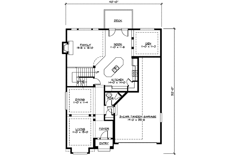 Dream House Plan - Floor Plan - Main Floor for Country House Plan #132-115 - 3 bed, 2.5 bath