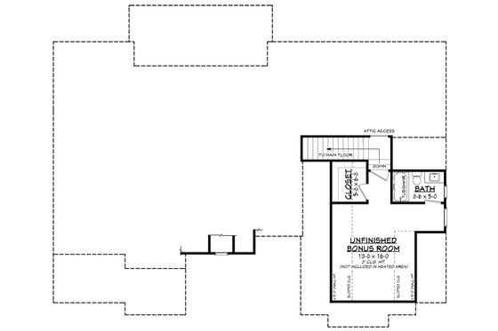 Floor Plan - Upper Floor for Farmhouse House Plan #430-407 - 3 bed, 2 bath