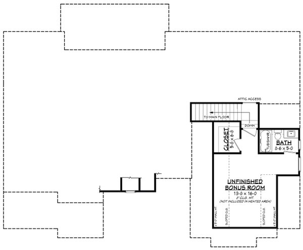 House Design - Floor Plan - Upper Floor for Farmhouse House Plan #430-407 - 3 bed, 2 bath