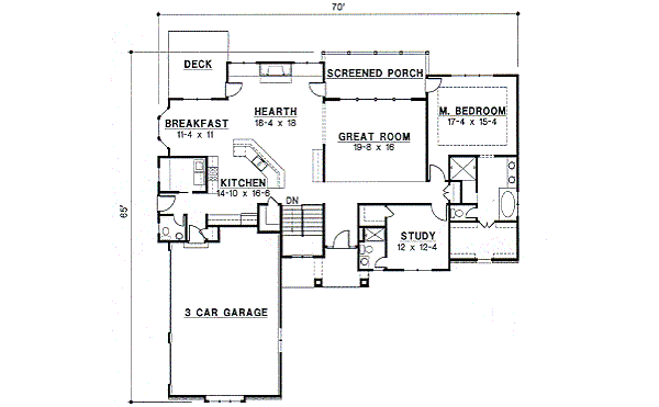 Traditional Floor Plan - Main Floor Plan #67-330