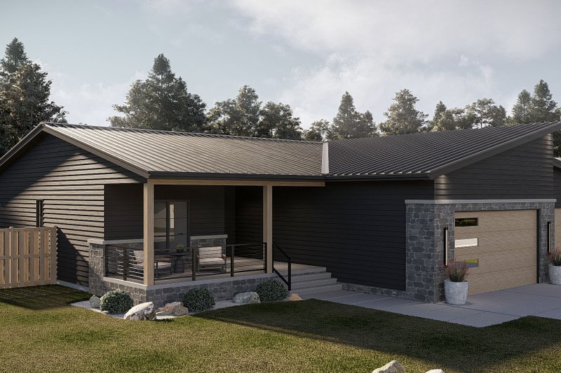 House Design - Exterior - Other Elevation 1 for Modern House Plan #455-747 - 3 bed, 2 bath