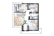 European Style House Plan - 3 Beds 1.5 Baths 1496 Sq/Ft Plan #23-281 