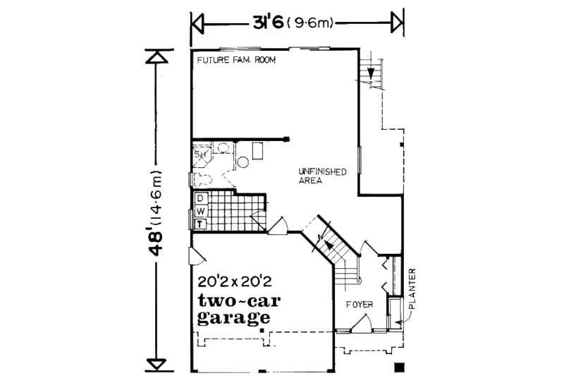 Traditional Style House Plan - 3 Beds 2 Baths 1369 Sq/Ft Plan #47-565 ...