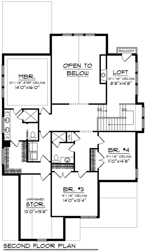 Home Plan - Craftsman Floor Plan - Upper Floor Plan #70-1204