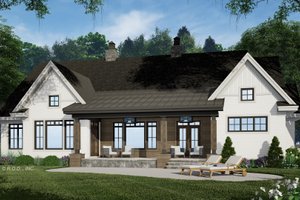 Exterior - Rear Elevation for Farmhouse House Plan #51-1233 - 4 bed, 3.5 bath