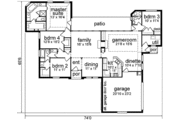 European Style House Plan - 4 Beds 3 Baths 2248 Sq/Ft Plan #84-217 